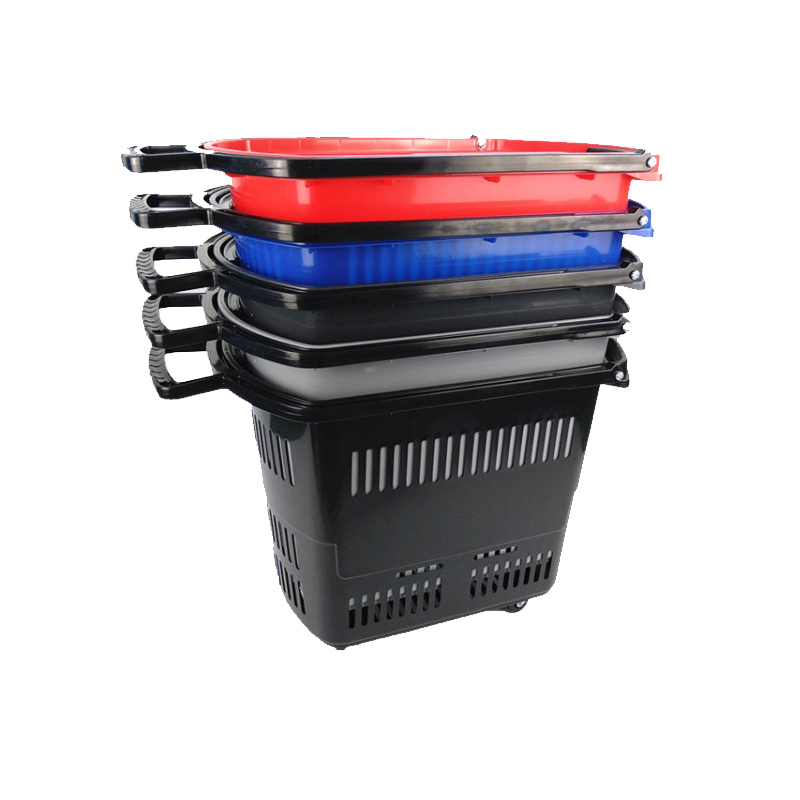 Guichang Supermarket Shopping Basket Fruit Picking Baskets Plastic Frame Size Hand Thickened Folding Baskets