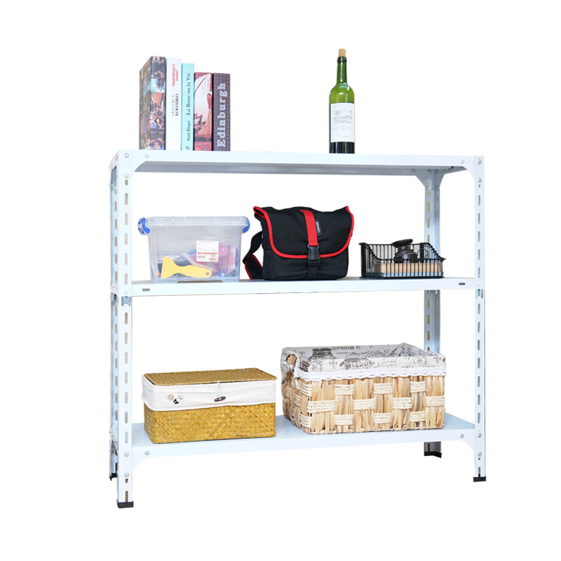 Angle Steel Shelf Household Warehouse White Balcony Storage Floor Stand Multi-storey Small Supermarket Storage Display Rack Iron