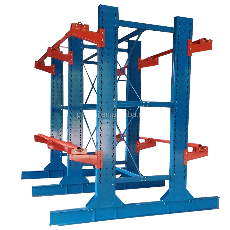 Wire Shelves Heavy Duty Steel Pipe Storage Long Arms Metallic Double Side Cantilever Racking