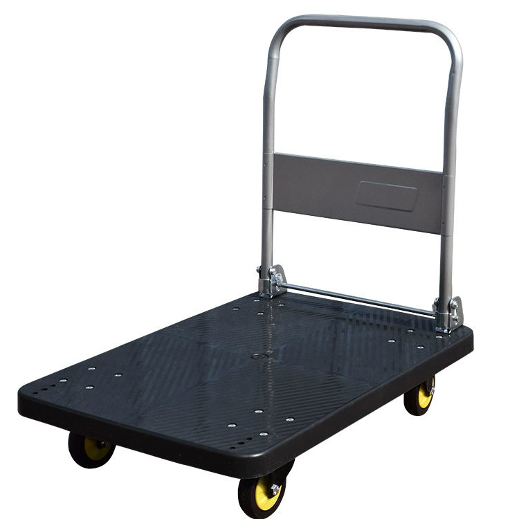 Steel Plate Trolley Flatbed Truck Truck, Folding Trailer Small Pull Cart Express Handling Silent Load king Large Cargo