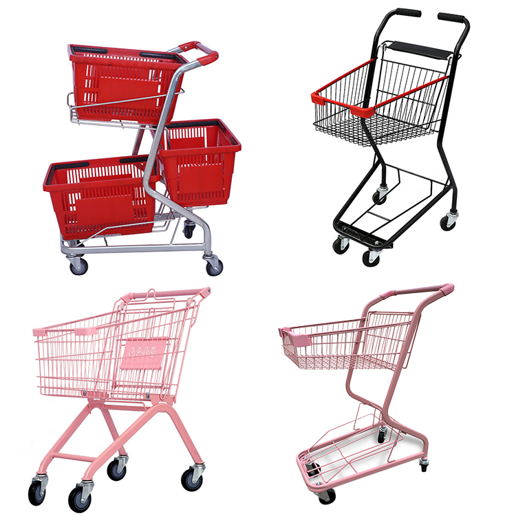 Supermarket Portable Shopping Basket Not Embroidered Steel Plastic Handle Thick Mesh Shopping Basket Shopping Mall Convenience s