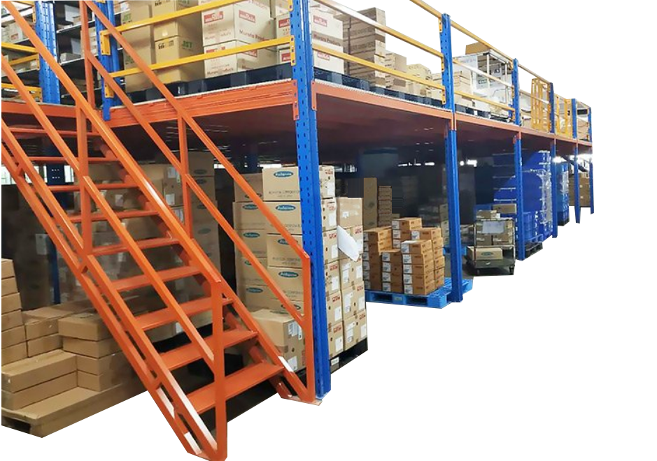 Warehouse Rack Supported Mezzanine Floor System Multi-level Shelf Steel Platform