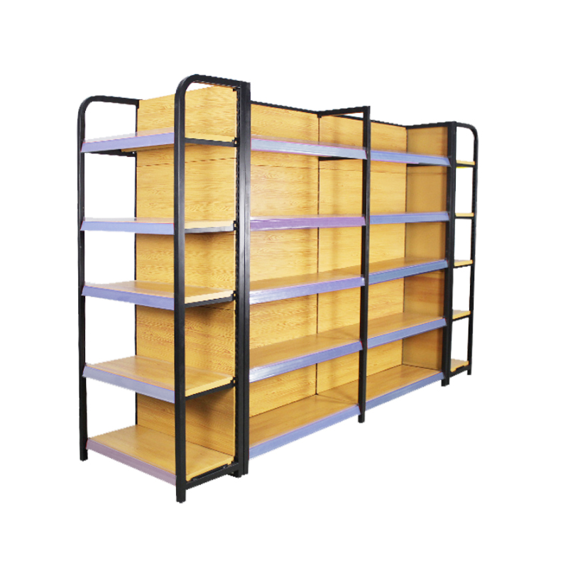 Guichang Four-column Supermarket Shelf Metal Material White Gray Customizable Different Colors Strong Load-bearing