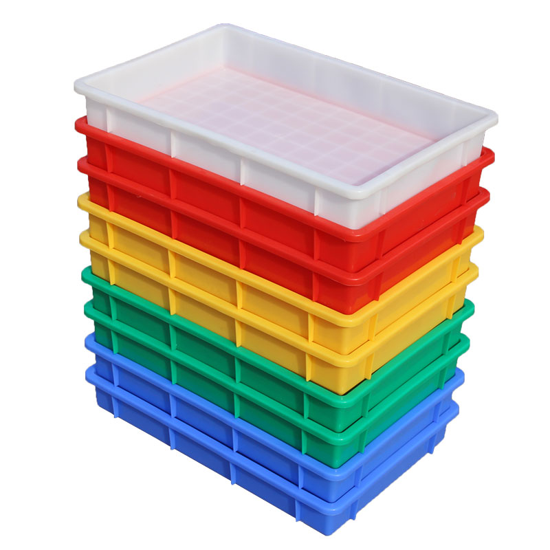 Large Thick Plastic Turnover Basket Rectangular Factory Turnover Box Storage Basket Storage Plastic Basket Logistics Express Car