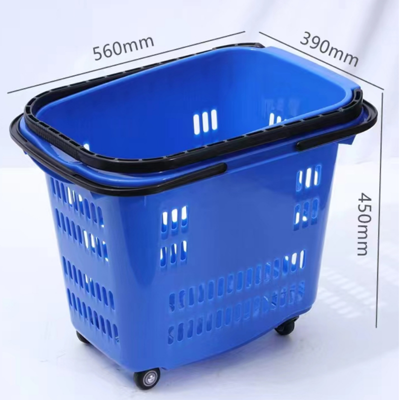 Guichang Supermarket Shelf Supermarket Equipment Shopping Basket Hand Pull Basket Integrated Molding Strong Load Bearing