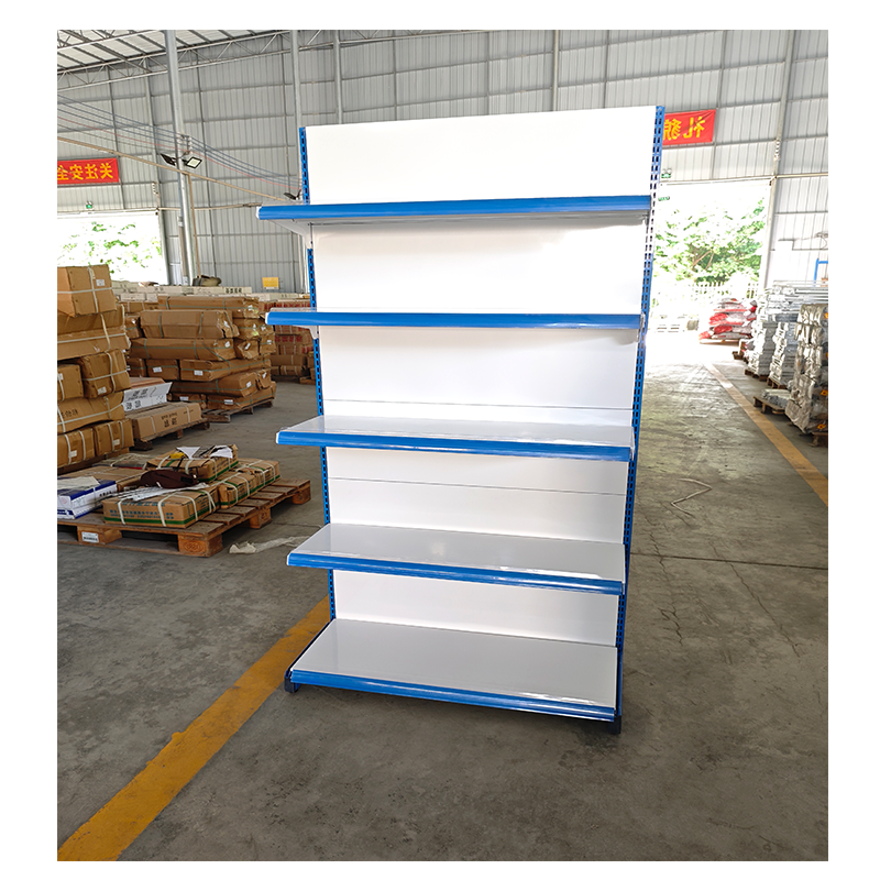 Gui Chang  Single Sided Metal Supermarket Shelf Adjustable Layer Convenience StoreDisplay Rack With Anti-collision Strip