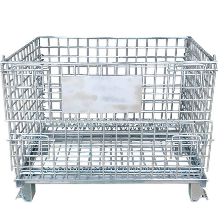 Storage cage Foldable iron mesh frame Logistics turnover box Storage box Warehouse iron cage Metal iron frame butterfly cage