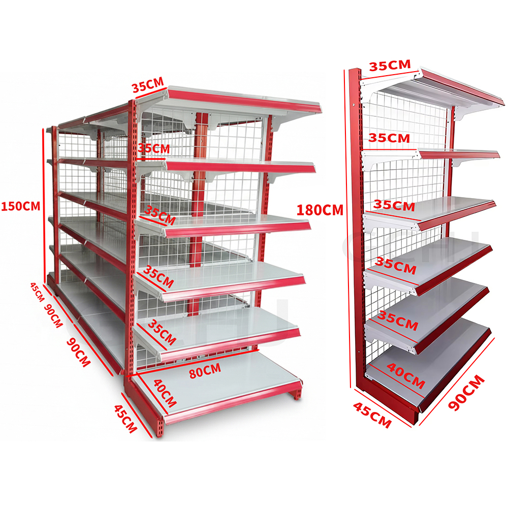 Guichang Single/double Sided Adjustable Metal Supermarket Shelves for Retail Store