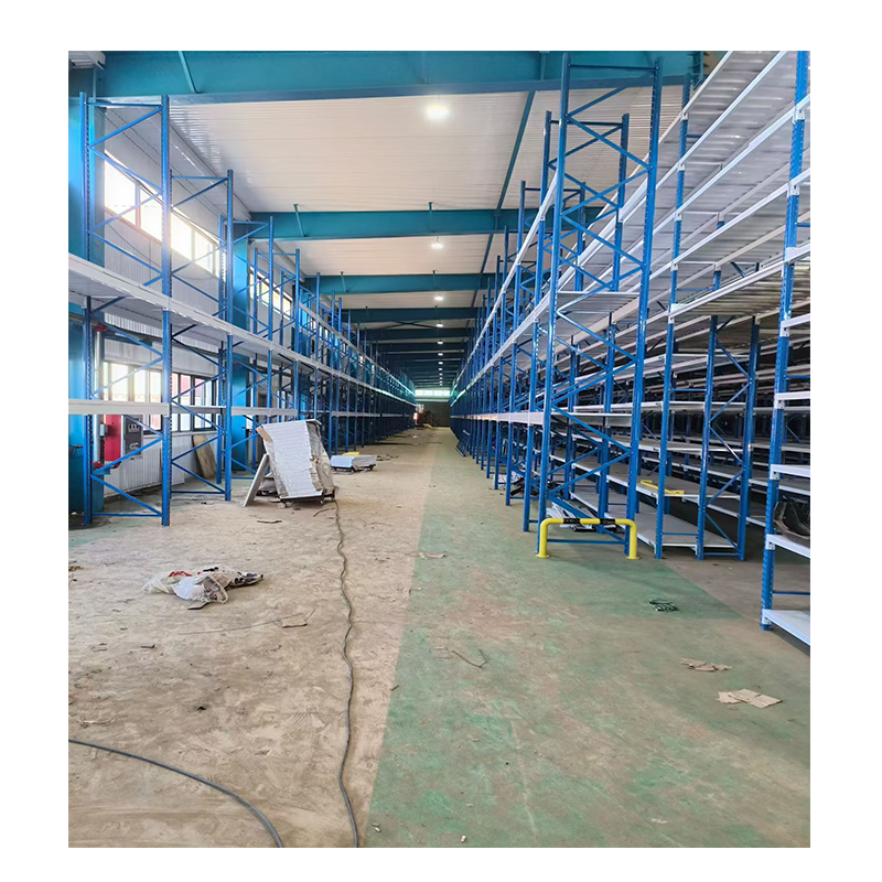 1500KG Heavy Duty Steel Platforms Warehouse Racking System with Blue Frame Orange Decks Industrial Storage Shelving