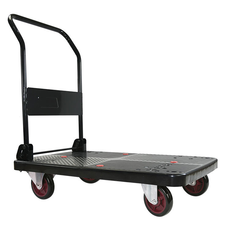 Trolley Pull Cargo Mute Trolley Flatbed Truck Handling Board Cart Trailer Shopping Trolley Lightweight Plastic Folding
