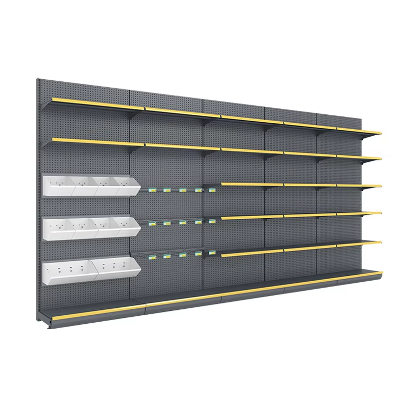 Guichang Supermarket Shelves with Metal Hanging Basket Height Can Be Adjusted at Will with the Combination of Laminates