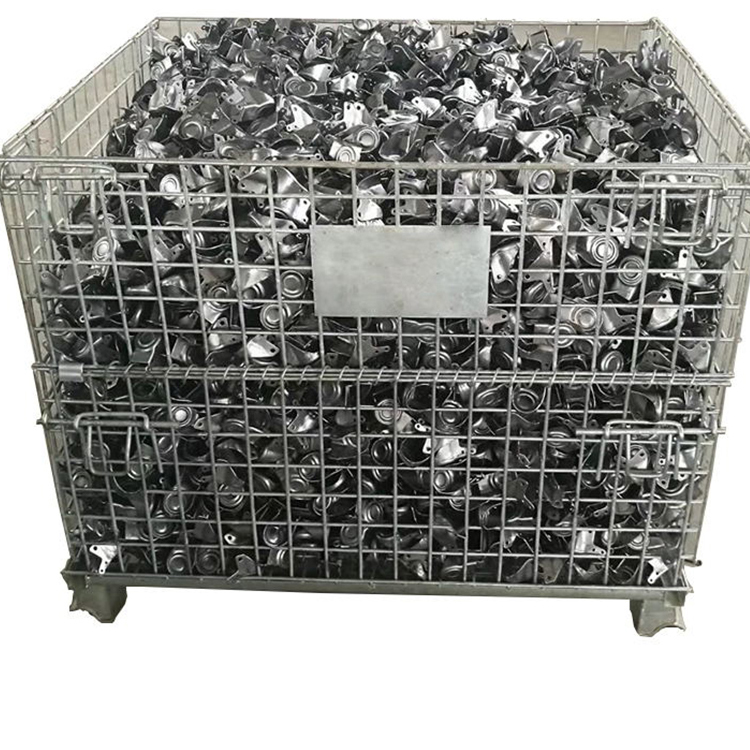 Storage Cage Folding Container Truck Rack Garbage Basket Material Box Iron Mesh Cage Commercial Iron Turnover Box