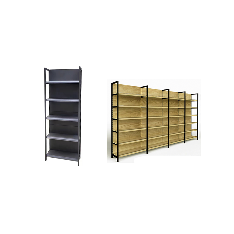 Gui Chang 40-80KG Yellow Wood Grain Print Metal  Gondola Double Sided Supermarket  Metal  Racking with Optional Colors