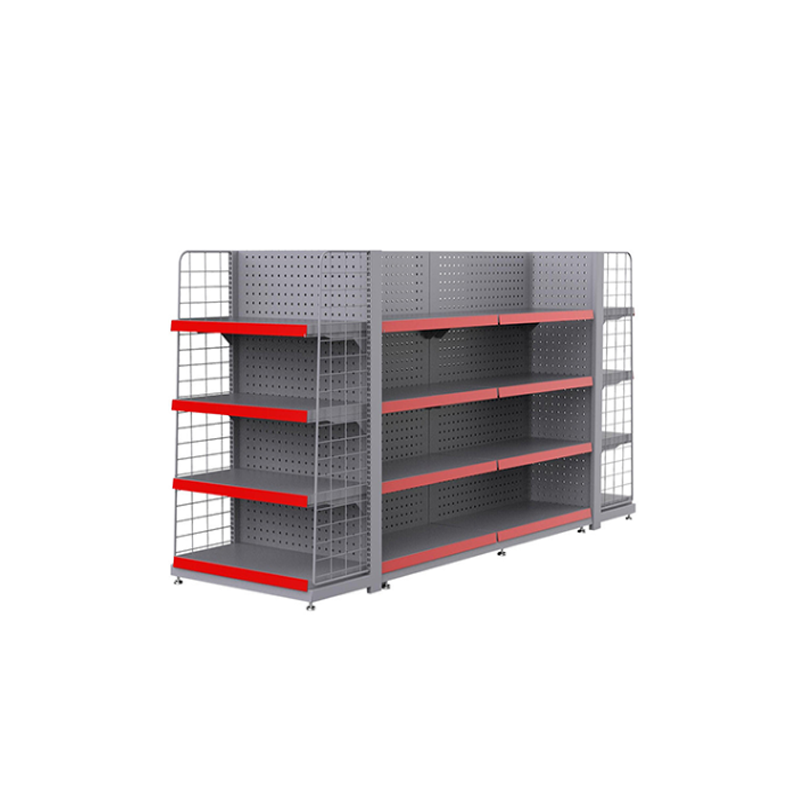 60KG Wholesale Guichang Estantes Double-Sided Display Rack Shelf 4 Layers Black Q235 Steel Light Duty