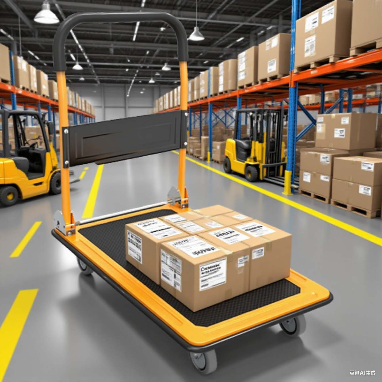 Guichang Plastic Flat Trolleysilent Trailerload Warehousehand Picking Truckfolding Truck