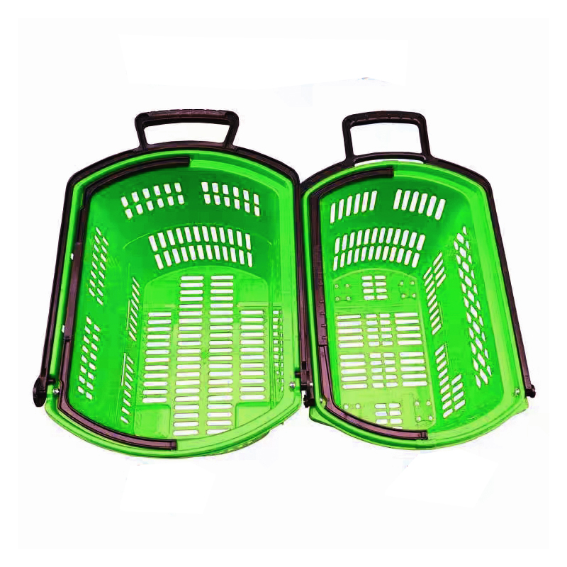 Guichang Supermarket Shopping Basket Fruit Picking Baskets Plastic Frame Size Hand Thickened Folding Baskets