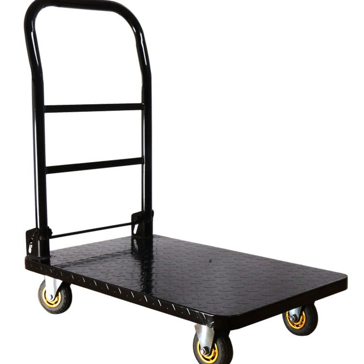 Steel Plate Trolley Flatbed Truck Truck, Folding Trailer Small Pull Cart Express Handling Silent Load king Large Cargo