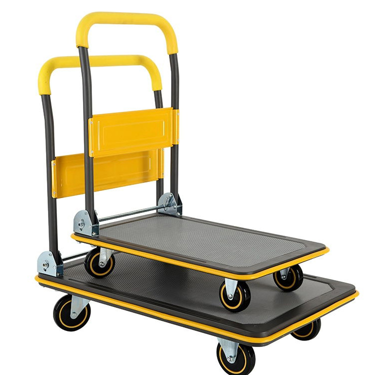 Trolley Pull Cargo Flatbed Folding Portable Small Pull Cart Household Trolley Trolley Truck Thickened Trailer