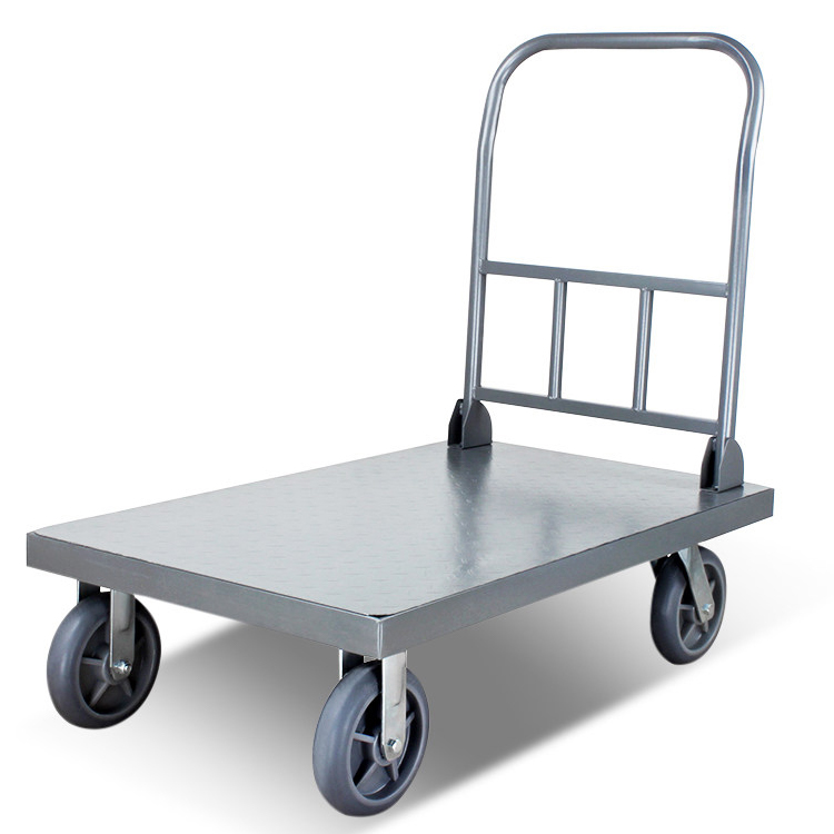 Guichang Thickened Rackstrolleysflatbed Cartssmall Trailersportable Folding Household Light and Silent Trolleys