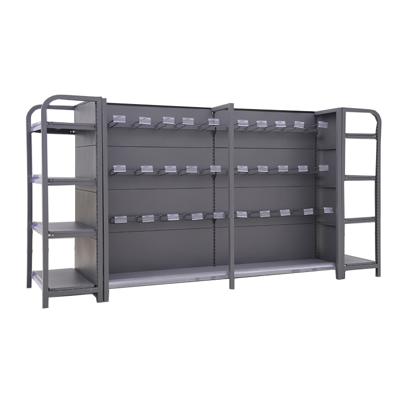 Guichang Supermarket Shelf Four-pillar Wood Grain Color square Arc Two Upright Customizable Colors and Sizes