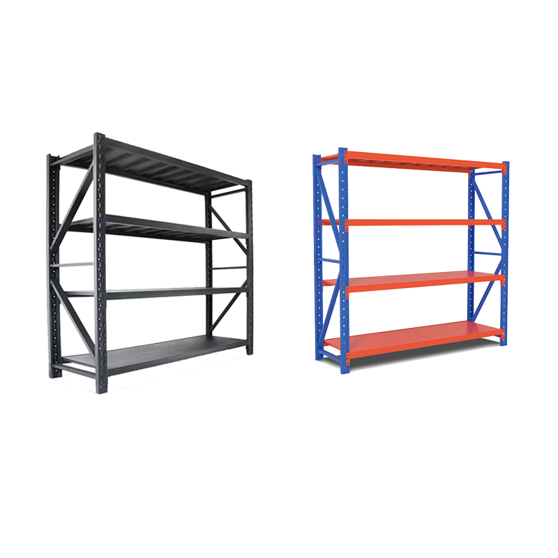 100,500KG 4-tier Metal Storage Rack, Blue Uprights & Red Steel Panels