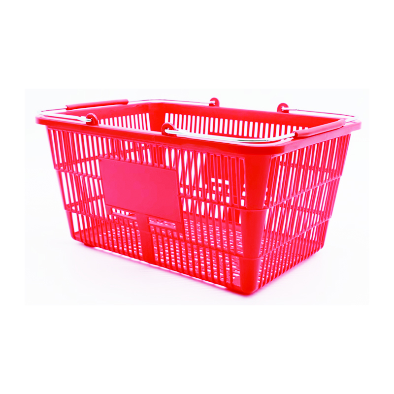Guichang Guichang Supermarket Portable Shopping Basket with Metal Handle and Wheels Plastic Trolley Basket Estantes