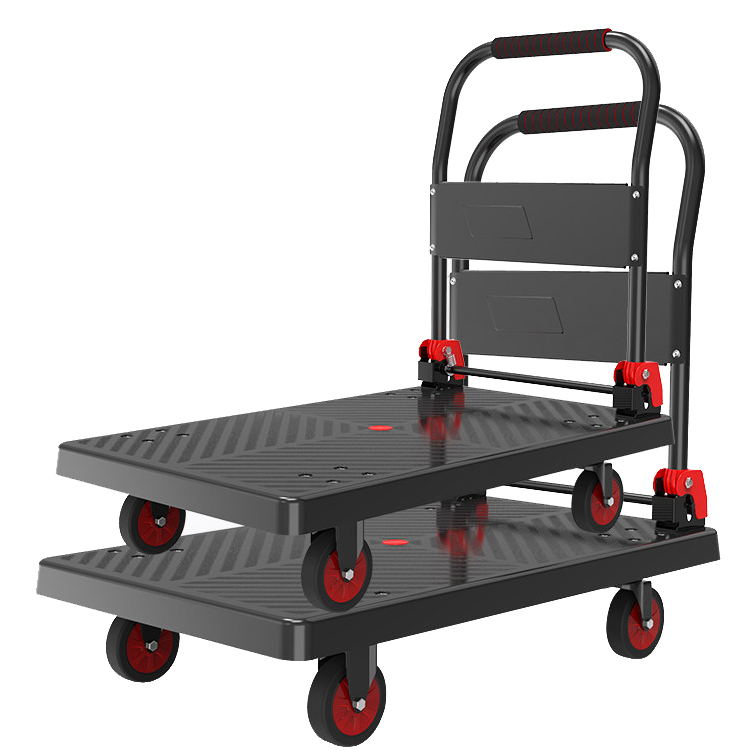 Trolley Pull Cargo Flatbed Folding Portable Small Pull Cart Household Trolley Trolley Truck Thickened Trailer