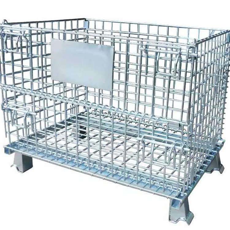 Storage cage Foldable iron mesh frame Logistics turnover box Storage box Warehouse iron cage Metal iron frame butterfly cage