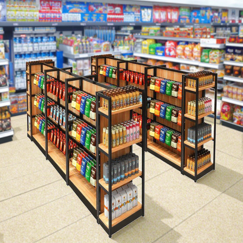 Guichang Modern Steel Metal Shelves Light Duty Store Grocery Shelves Supermarket Store Display Racks