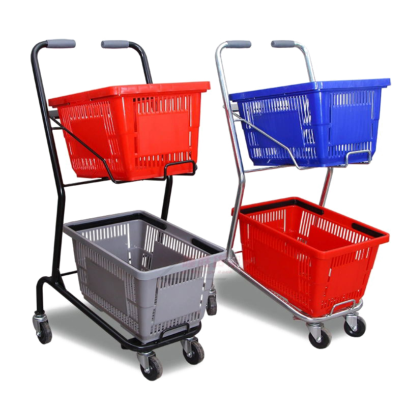 Guichang Hot Sale Supermarket Shopping Cart Trolley Shopping Cart Big Unfolding ZINC Plated