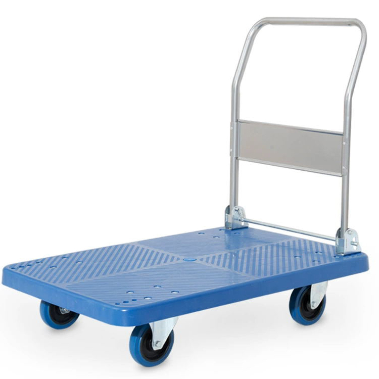 Steel Plate Trolley Flatbed Truck Truck, Folding Trailer Small Pull Cart Express Handling Silent Load king Large Cargo