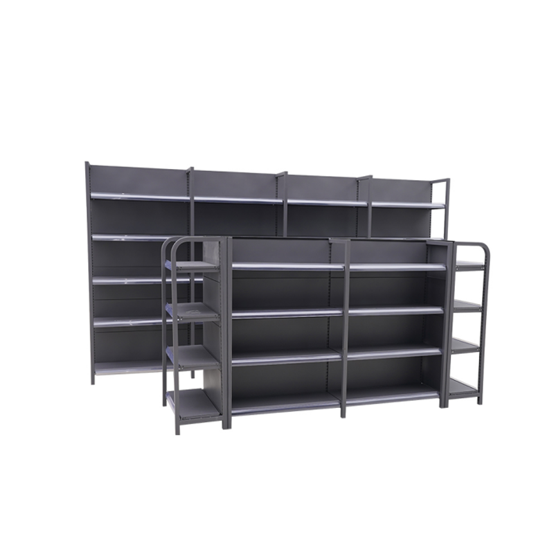 Gui Chang Wood Grain Surface Steel Grocery Store Retail Display Rack