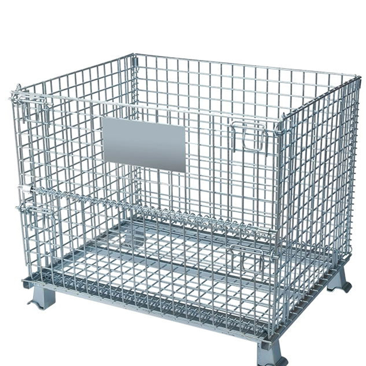Guichang Storage Cage Folding Iron Frame Metal Turnover Box Warehouse Cage Express Sorting Basket with Wheels butterfly Cage War