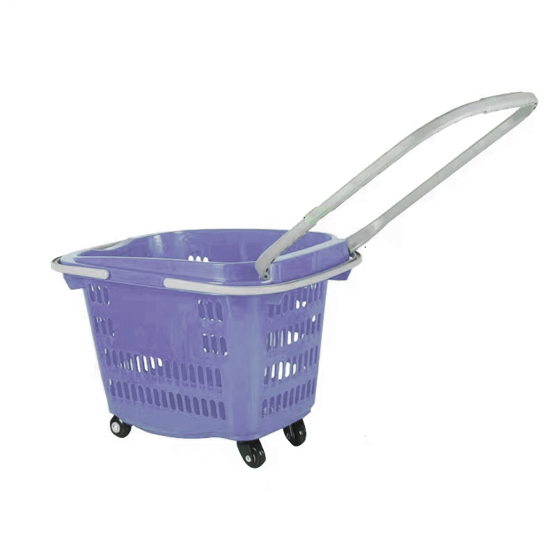 Guichang Plastic Metal Handletrolley Basket with WheelsBasket and BasketPlastic Trolley Basket with Wheels