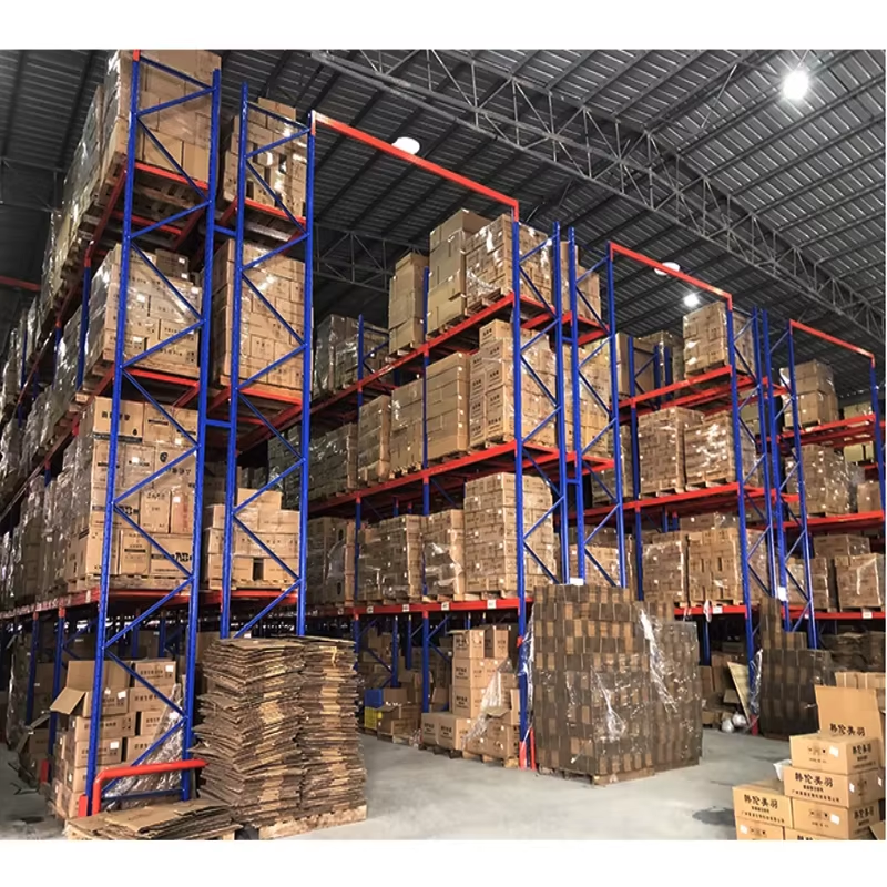 Easy Assembly Guichang Good Quality Heavy Duty Teardrop Stacker Rack Shelving System for Warehouses With Post Guardrails