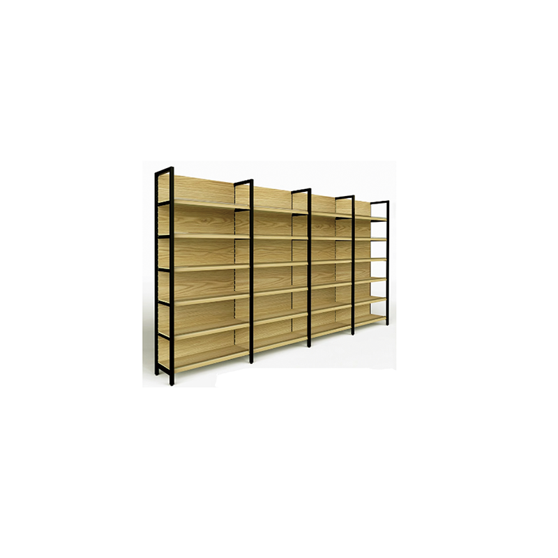 Gui Chang 40-80KG Yellow Wood Grain Print Metal  Gondola Double Sided Supermarket  Metal  Racking with Optional Colors