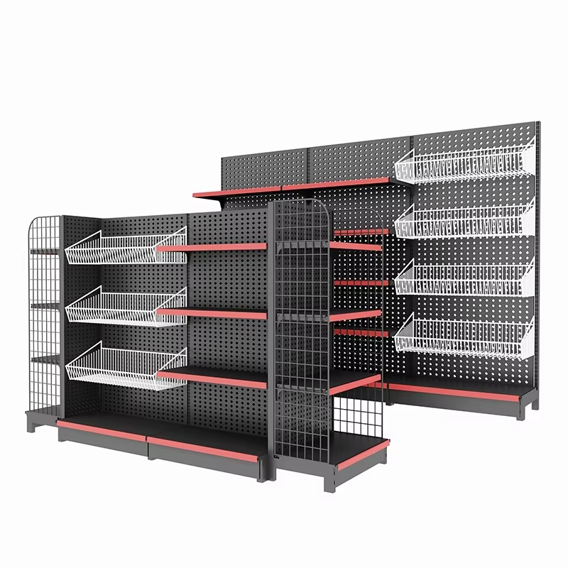 Guichang Supermarket Shelves with Metal Hanging Basket Height Can Be Adjusted at Will with the Combination of Laminates