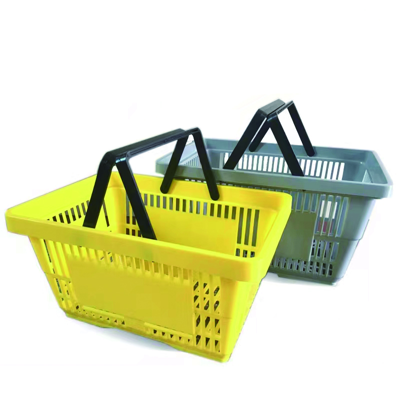 Guichang Plastic Metal Handletrolley Basket with WheelsBasket and BasketPlastic Trolley Basket with Wheels