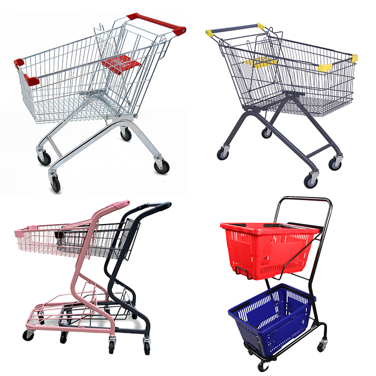 Supermarket Portable Shopping Basket Not Embroidered Steel Plastic Handle Thick Mesh Shopping Basket Shopping Mall Convenience s