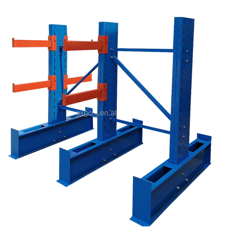 Wire Shelves Heavy Duty Steel Pipe Storage Long Arms Metallic Double Side Cantilever Racking