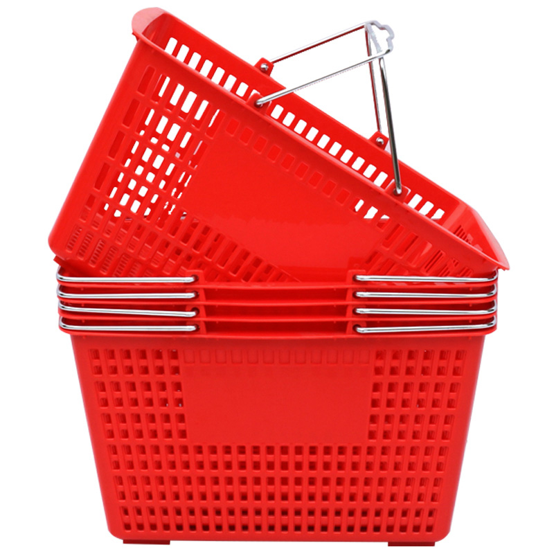 Guichang Wheeled Shopping Cart Shopping Basket Shopping Basket Plastic Food Basket Home Mini