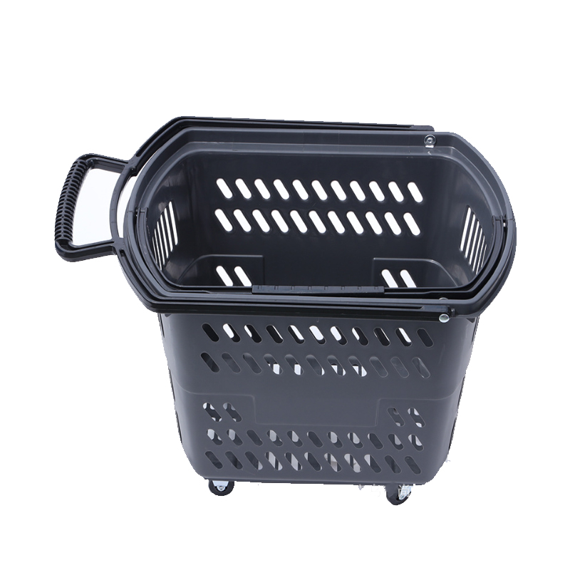 GuichangSupermarket Shopping Basket Fruit Picking BasketMetal HandlePlastic Portable Basket