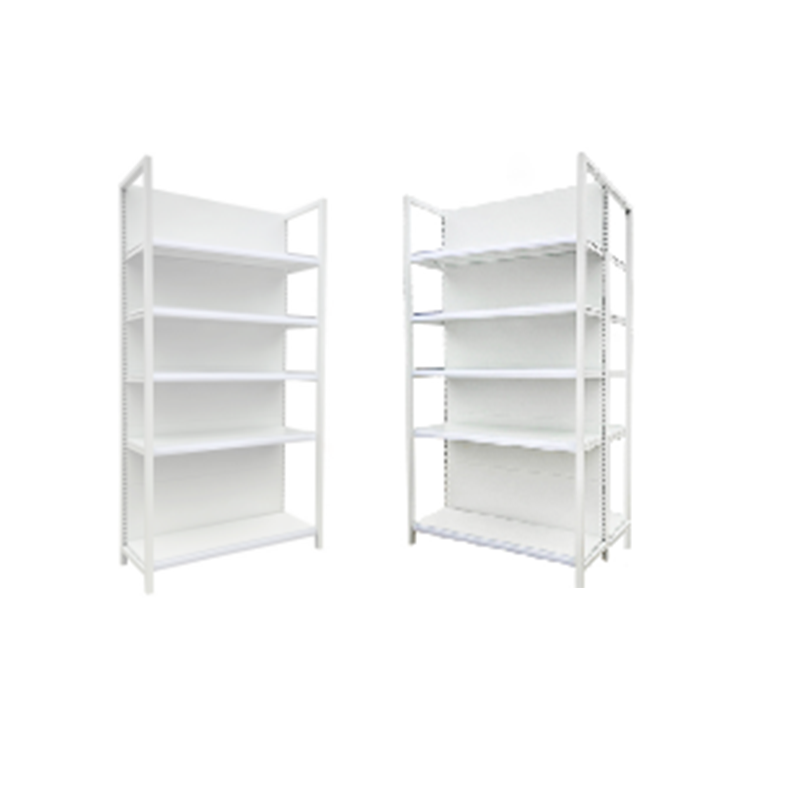 Gui Chang 40-80KG Yellow Wood Grain 4 Post Supermarket Shelf Double Sided Supermarket  Double Sided Supermarket