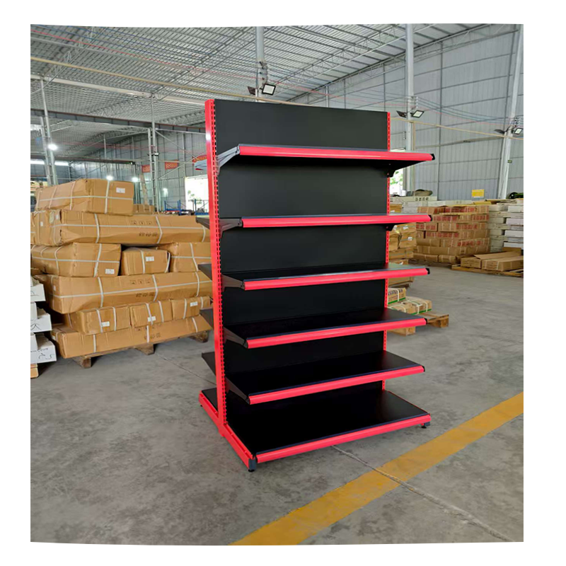 Wholesale Guichang Estantes Double-Sided Display Rack Shelf 4 Layers Black Q235 Steel Light Duty
