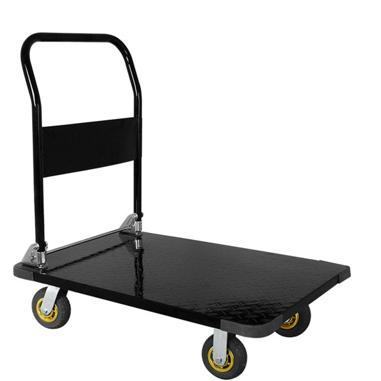 Trolley Pull Cargo Mute Trolley Flatbed Truck Handling Board Cart Trailer Shopping Trolley Lightweight Plastic Folding