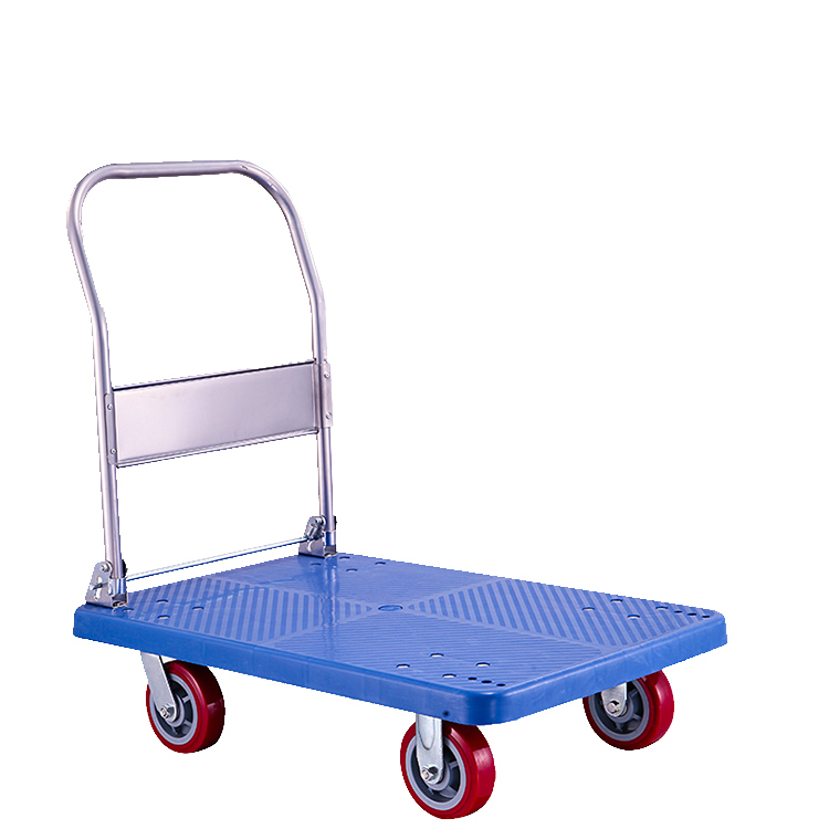 Guichang courier cart pull cargo trolley truck flat trailer heavy-duty portable folding household four-wheel light and silent