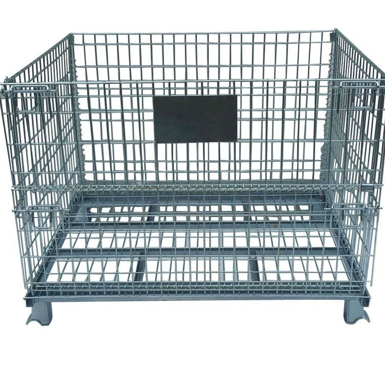 Storage cage Foldable iron mesh frame Logistics turnover box Storage box Warehouse iron cage Metal iron frame butterfly cage