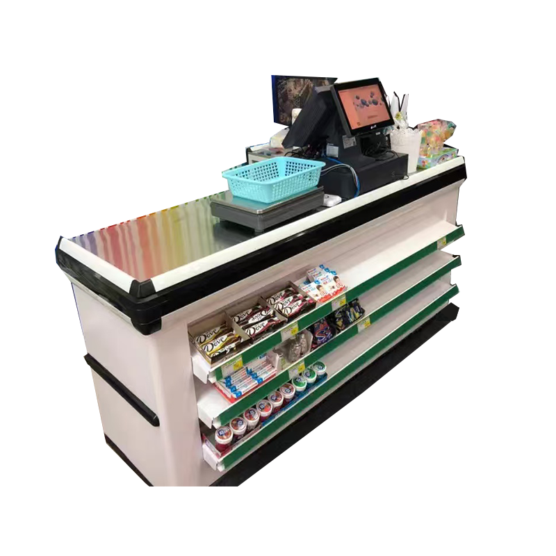 Guichang Factory Supermarket Convenience Store bar Corner Fiberboard Frame Structure Stainless Steel Combination Cashier