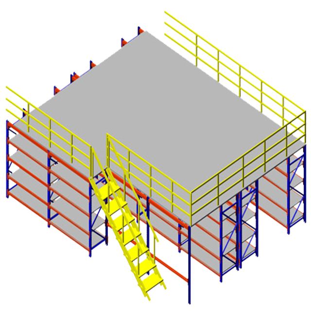 Warehouse Rack Supported Mezzanine Floor System Multi-level Shelf Steel Platform