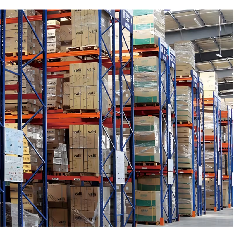Easy Assembly Guichang Good Quality Heavy Duty Teardrop Stacker Rack Shelving System for Warehouses With Post Guardrails